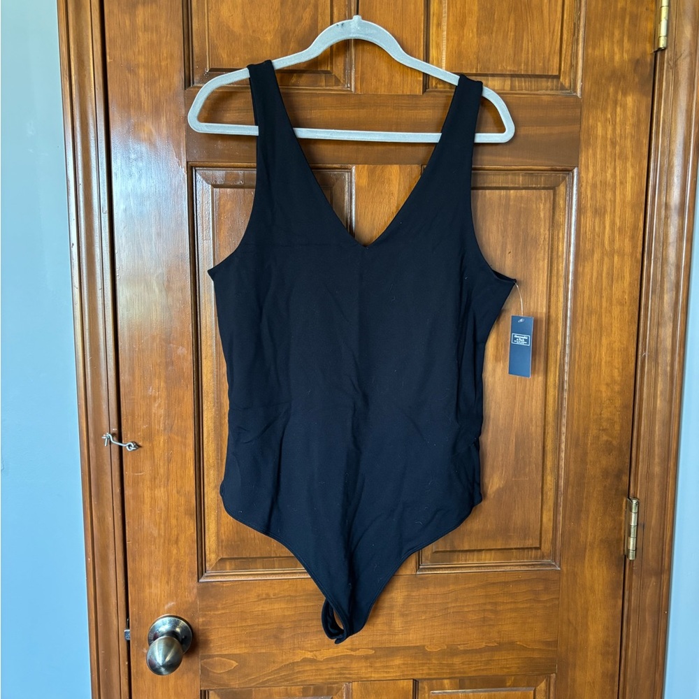 Abercrombie & Fitch Black One-Piece Bodysuit Size XL